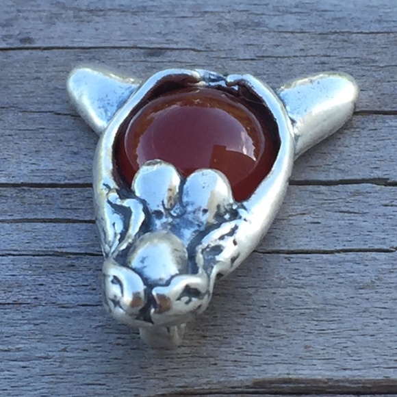 Goddess of Abundance Pendant .925 Sterling Silver w/ genuine Carnelian gem USA - Picture 10 of 13